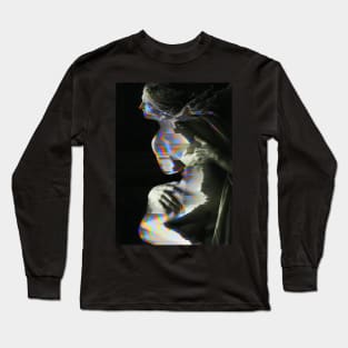 Vaporwave greek glitch statue Long Sleeve T-Shirt